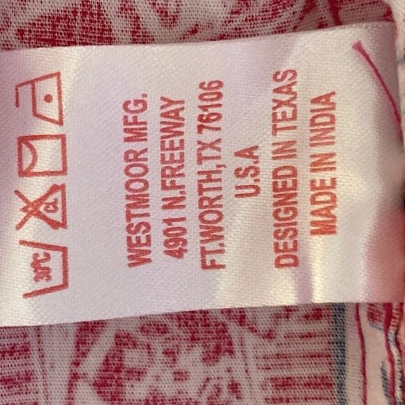 Panhandle NWT Jrs XL Hot Pink L/S Pearl Snap Pockets Rodeo Print Cotton Shirt - Picture 11 of 16